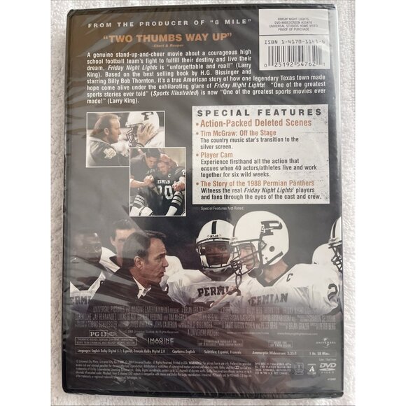 Friday Night Lights (DVD, 2004) - Picture 2 of 2